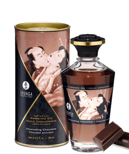Jadalny Olejek Rozgrzewający Do Miejsc Intymnych O Smaku Czekoladowym Aphrodisiac Warming Oil Intoxicating Chocolate 100Ml Shunga