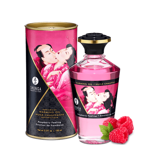 Jadalny Olejek Rozgrzewający Do Miejsc Intymnych O Smaku Malinowym Aphrodisiac Warming Oil Raspberry Feeling 100Ml Shunga
