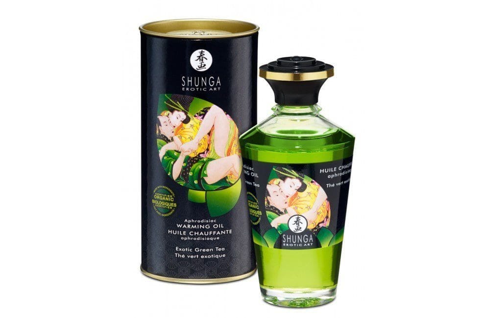 Organiczny Jadalny Olejek Rozgrzewający Do Miejsc Intymnych O Smaku Zielonej Herbaty Aphrodisiac Warming Oil Exotic Green Tea 100Ml Shunga 4 Organiczny Jadalny Olejek Rozgrzewający Do Miejsc Intymnych O Smaku Zielonej Herbaty Aphrodisiac Warming Oil Exotic Green Tea 100Ml Shunga