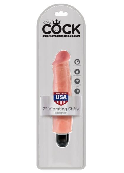 7' Vibrating Stiffy Flesh Realistyczny Wibrator Cielisty 17Cm King Cock