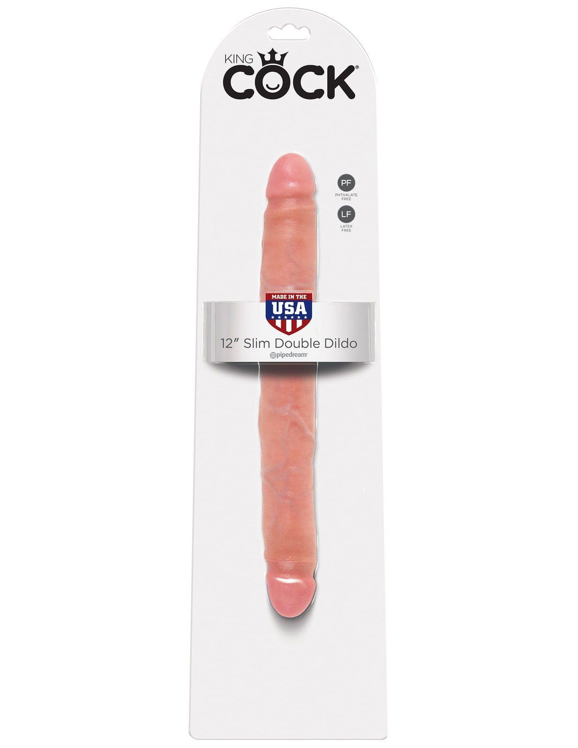 12' Slim Double Dildo Fleshpodwójne Dildo Cieliste 30Cm King Cock