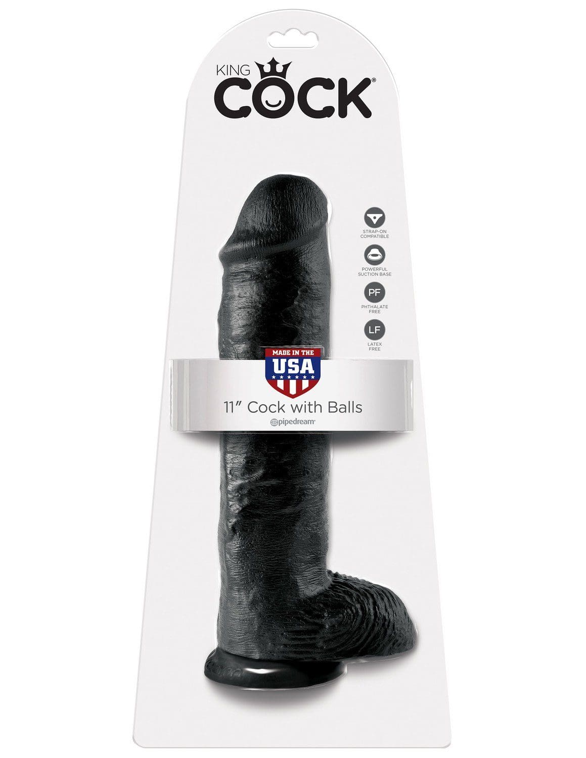 11' Cock With Balls Black Dildo Z Jądrami Czarne 28 Cm King Cock