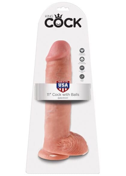 11' Cock With Balls Flesh Dildo Z Jądrami Cieliste 28 Cm King Cock