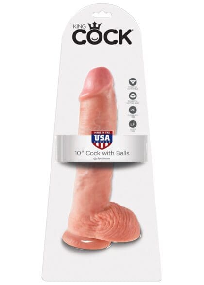 10' Cock With Balls Flesh Dildo Z Jądrami Cieliste 25 Cm King Cock