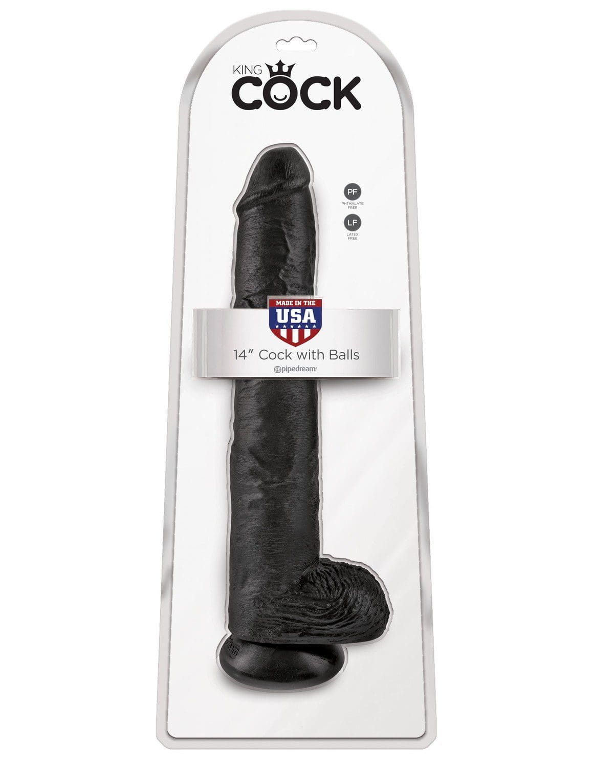 14' Cock With Balls Black Dildo Z Jądrami Czarne 35Cm King Cock