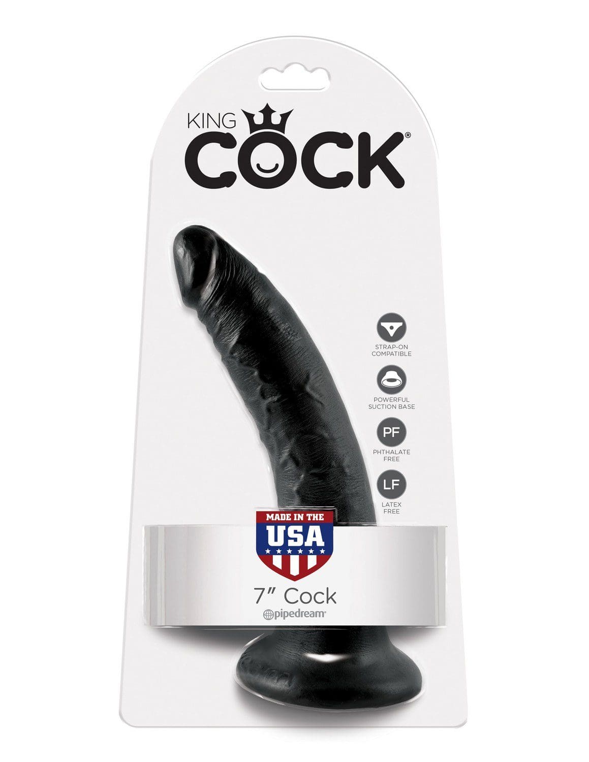 7' Cock Black Dildo Czarne 18Cm King Cock