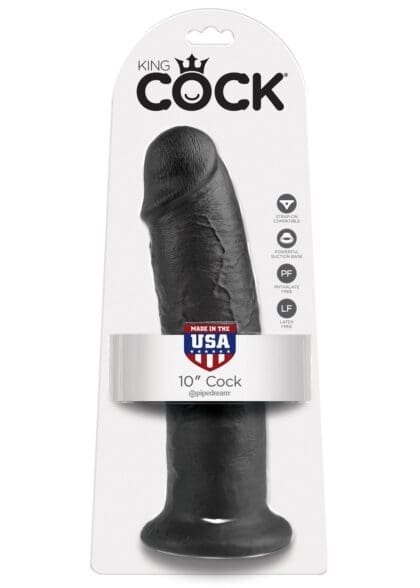 10' Cock Dildo Czarne 25Cm King Cock