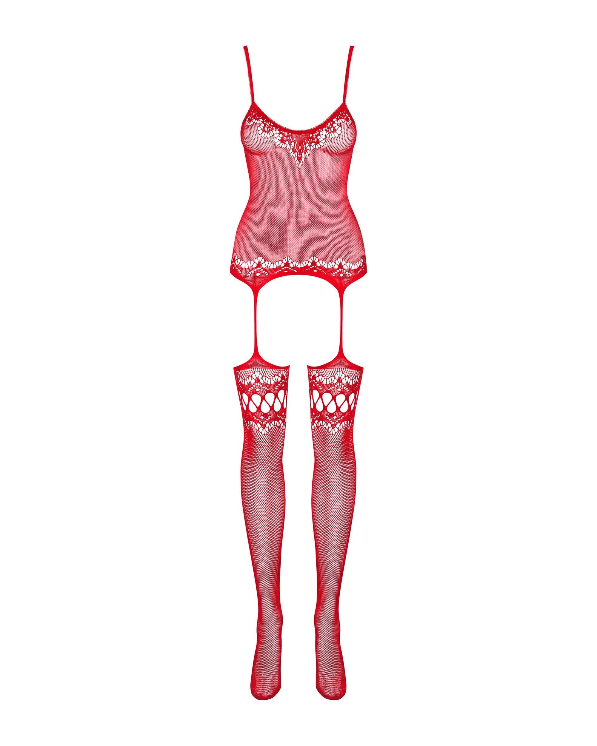 F214 Bodystocking Czerwone S/M/L Obsessive