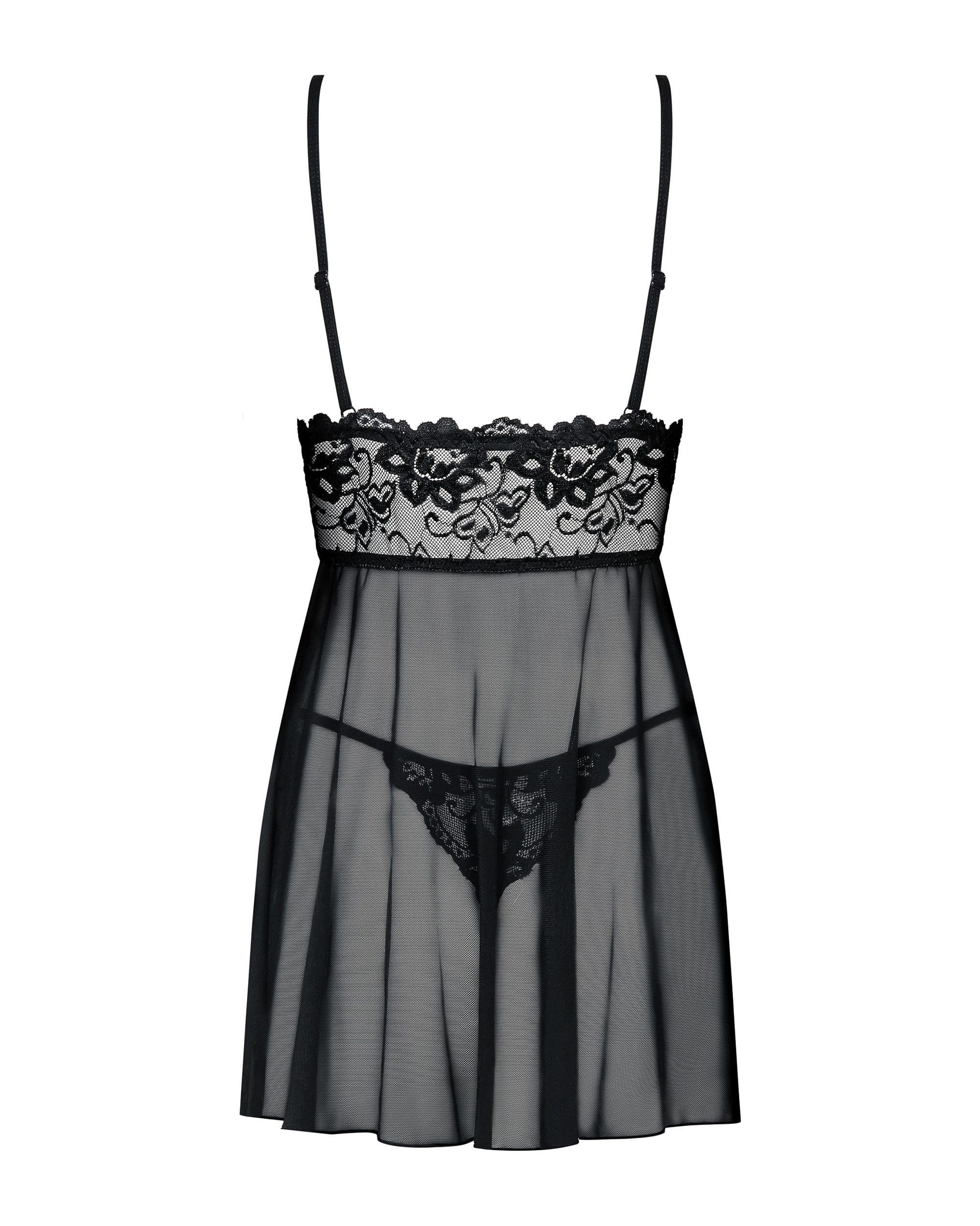 Idillia Babydoll Ze Stringami Czarna S/M Obsessive 4 Idillia Babydoll Ze Stringami Czarna S/M Obsessive