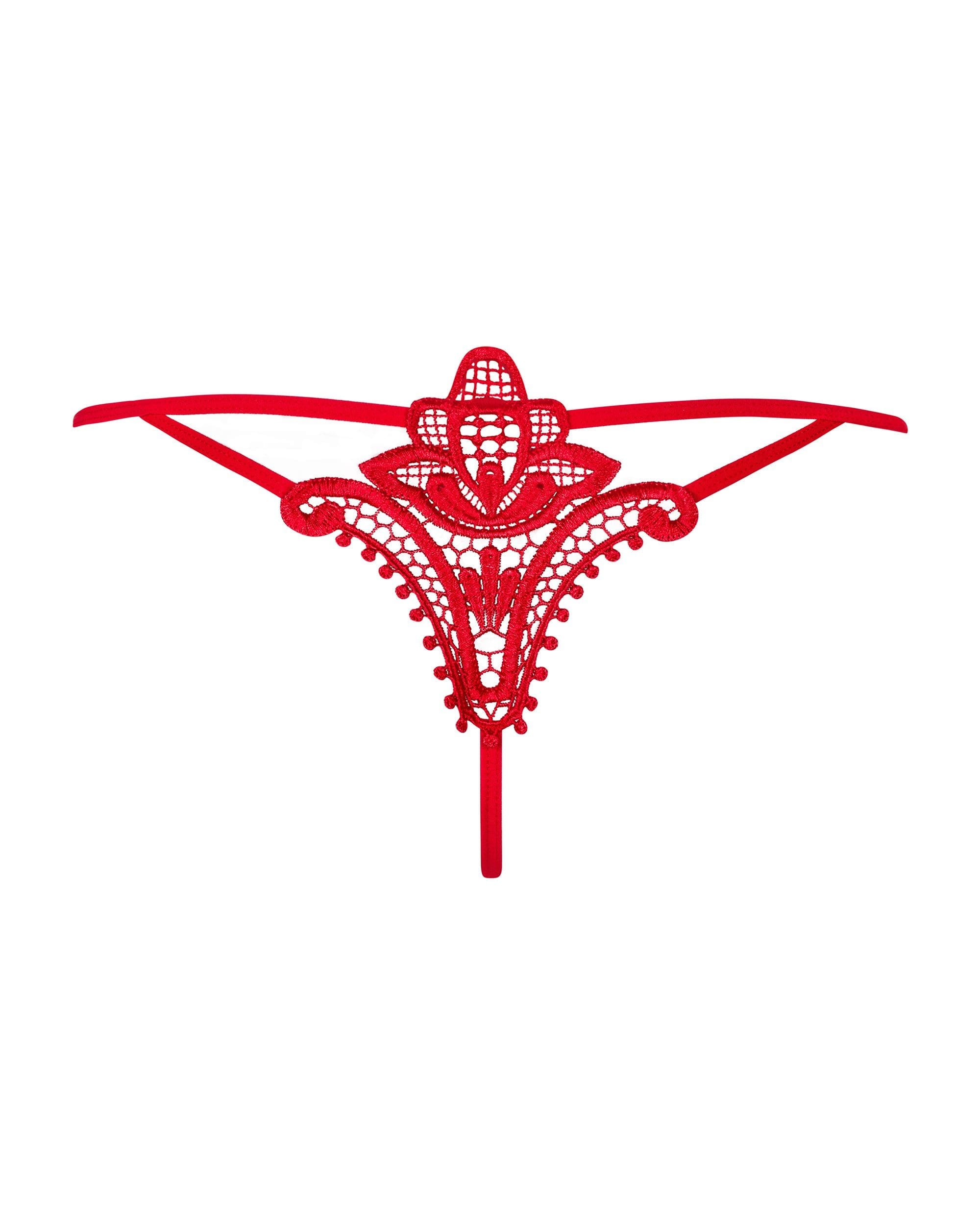 Stringi Czerwone Luiza L/Xl Obsessive 4 Stringi Czerwone Luiza L/Xl Obsessive