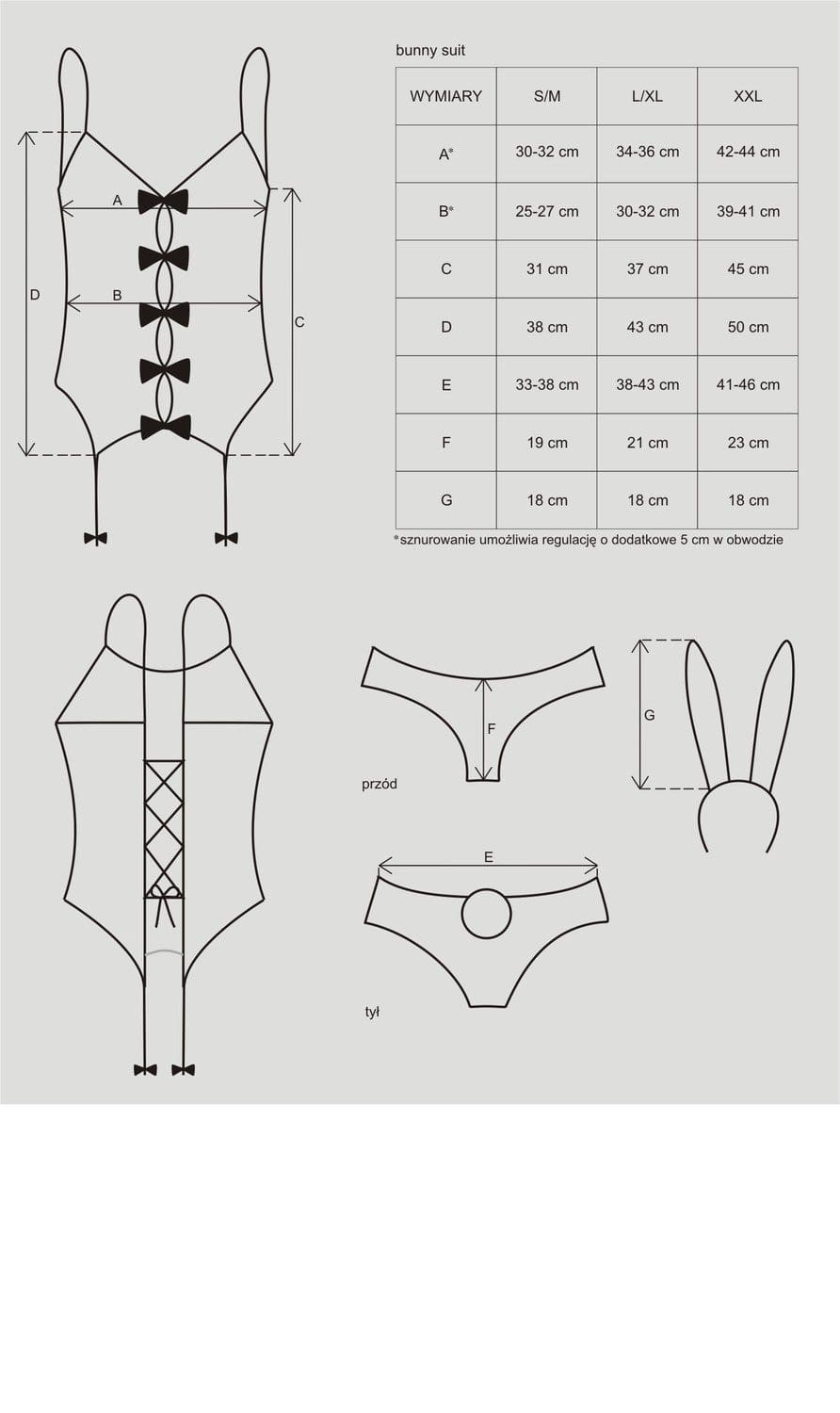Bunny Suit Kostium S/M Obsessive 7 Bunny Suit Kostium S/M Obsessive