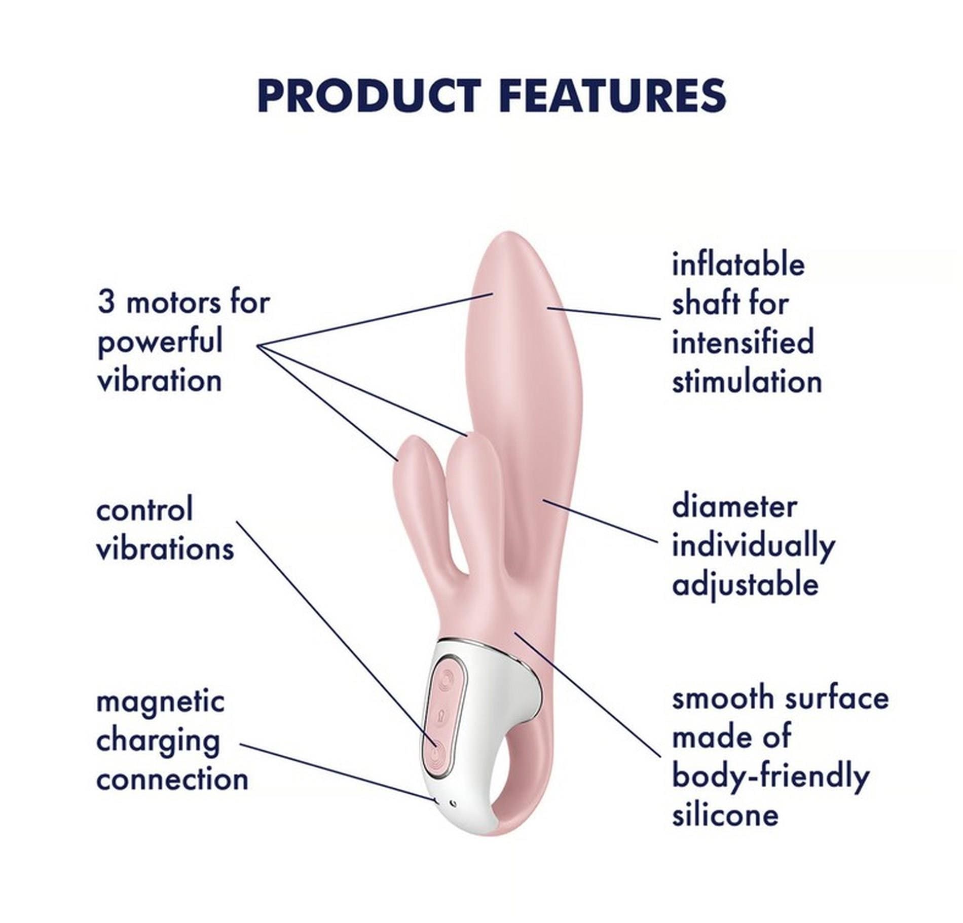 Wibrator króliczek Air Pump Bunny 3 rose Satisfyer 5 Wibrator króliczek Air Pump Bunny 3 rose Satisfyer