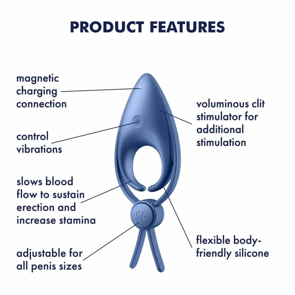 Wibrujący pierścień erekcyjny Sniper Blue Satisfyer 6 Wibrujący pierścień erekcyjny Sniper Blue Satisfyer
