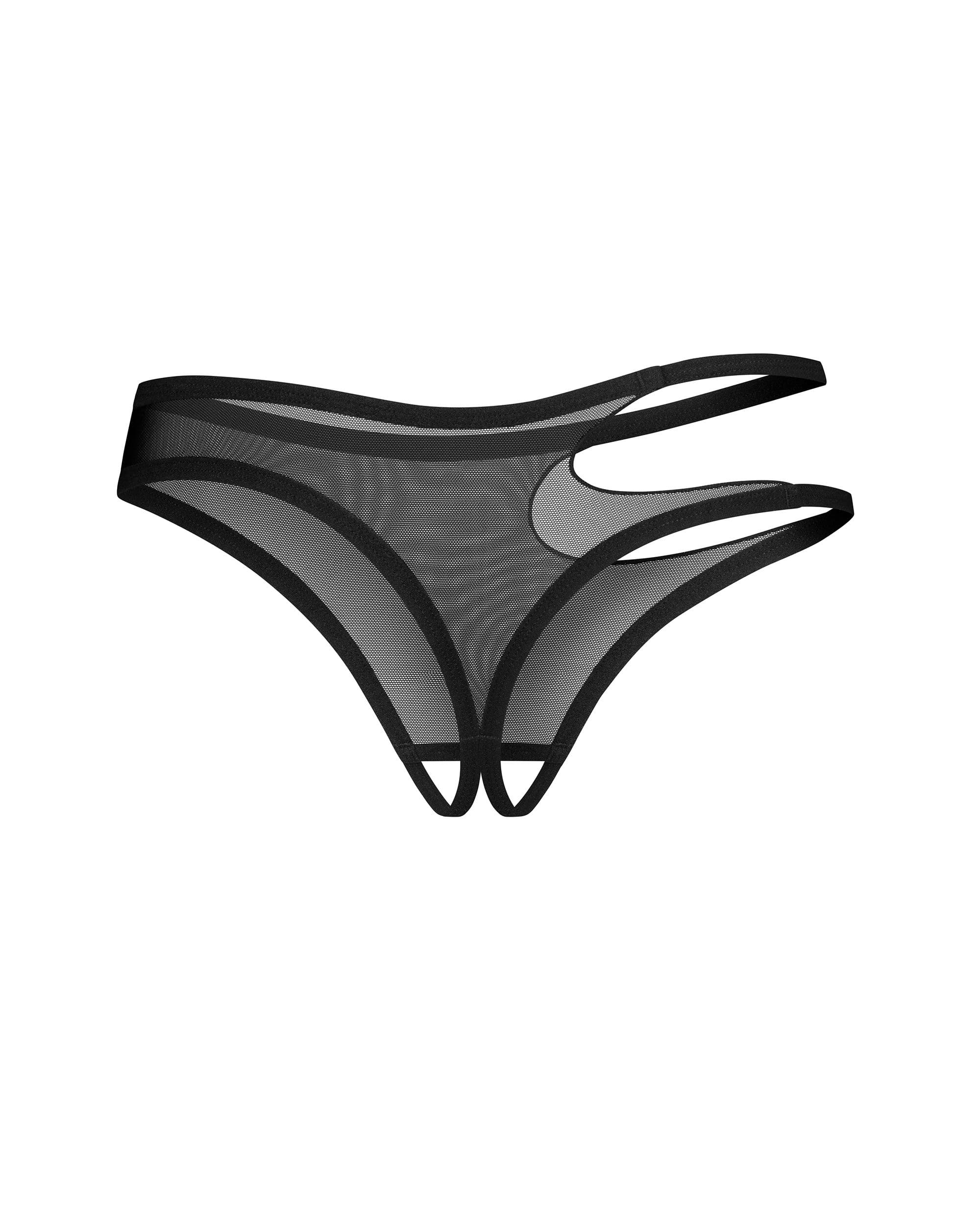 Stringi otwarte czarne Saturis S/M Obsessive 4 Stringi otwarte czarne Saturis S/M Obsessive
