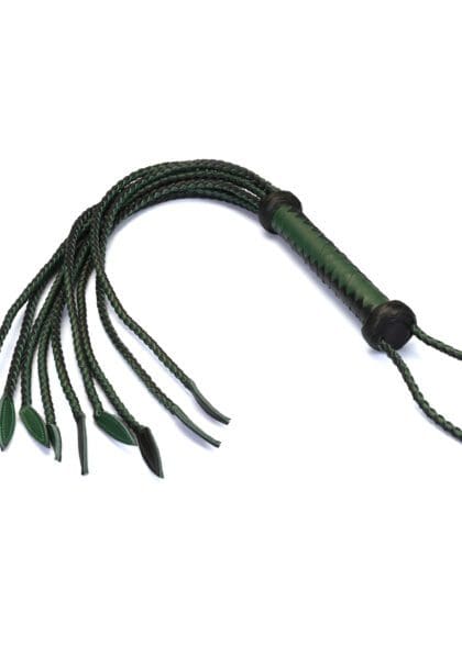 Pejcz Mossy Chic and Black Leather Cat O Nine Tails Whip Liebe Seele