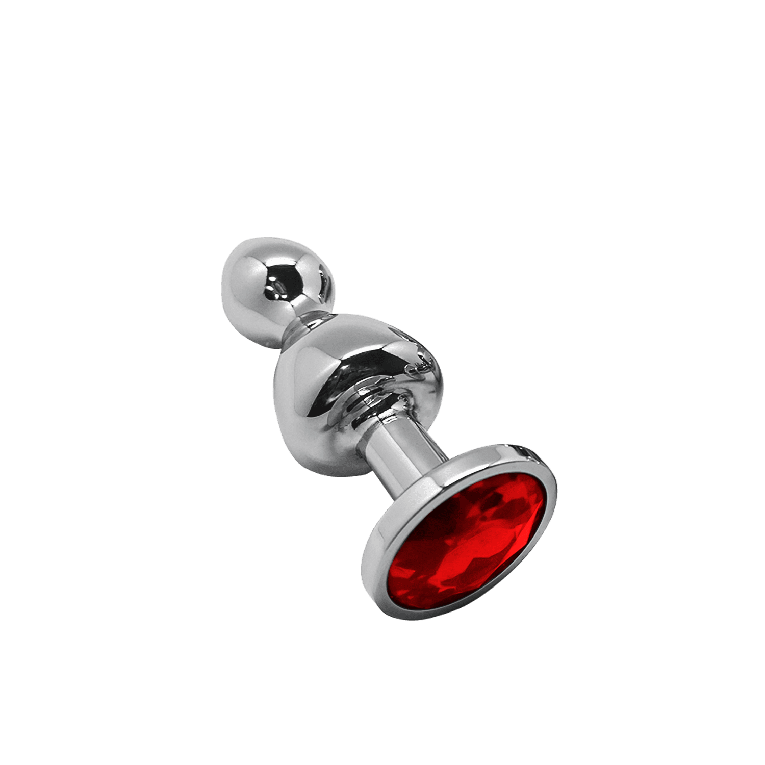 Korek analny Lollypop Double Ball Metal Plug L Red Wooomy