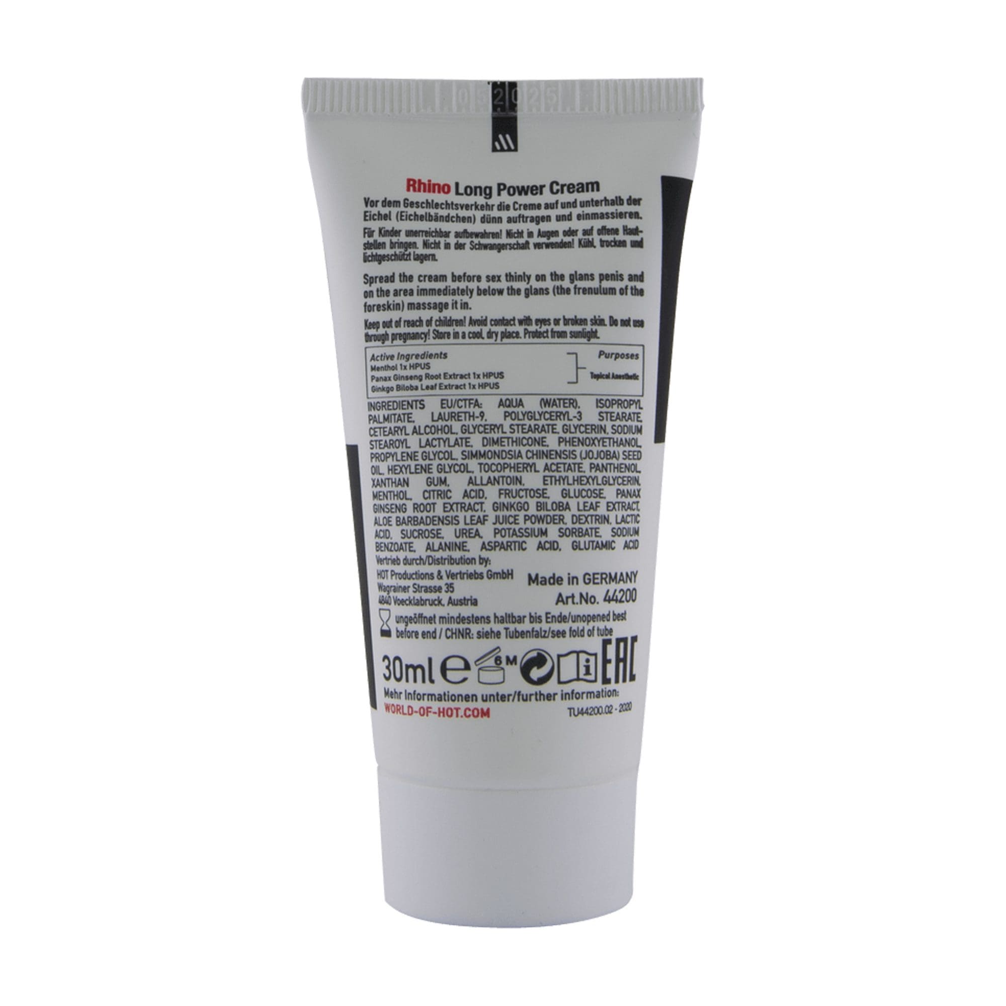 Krem opóźniający Rhino Long Power Cream 30ml Hot 4 Krem opóźniający Rhino Long Power Cream 30ml Hot