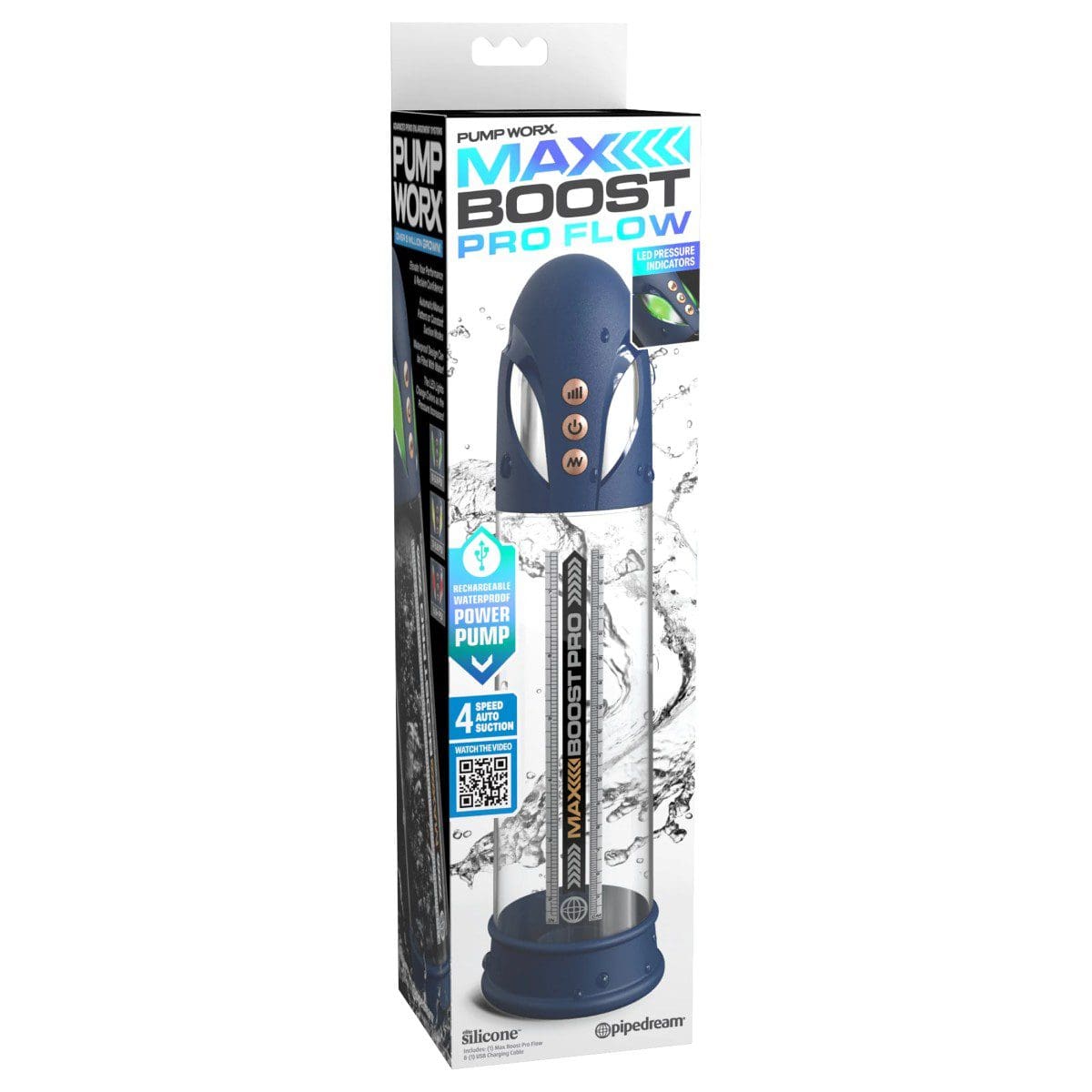 Pompka do penisa Max Boost Pro Flow - Blue/Clear Pump Worx 7 Pompka do penisa Max Boost Pro Flow - Blue/Clear Pump Worx