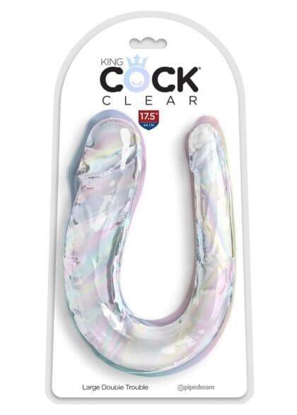 Podwójne dildo 44 cm Clear Large Double Trouble King Cock