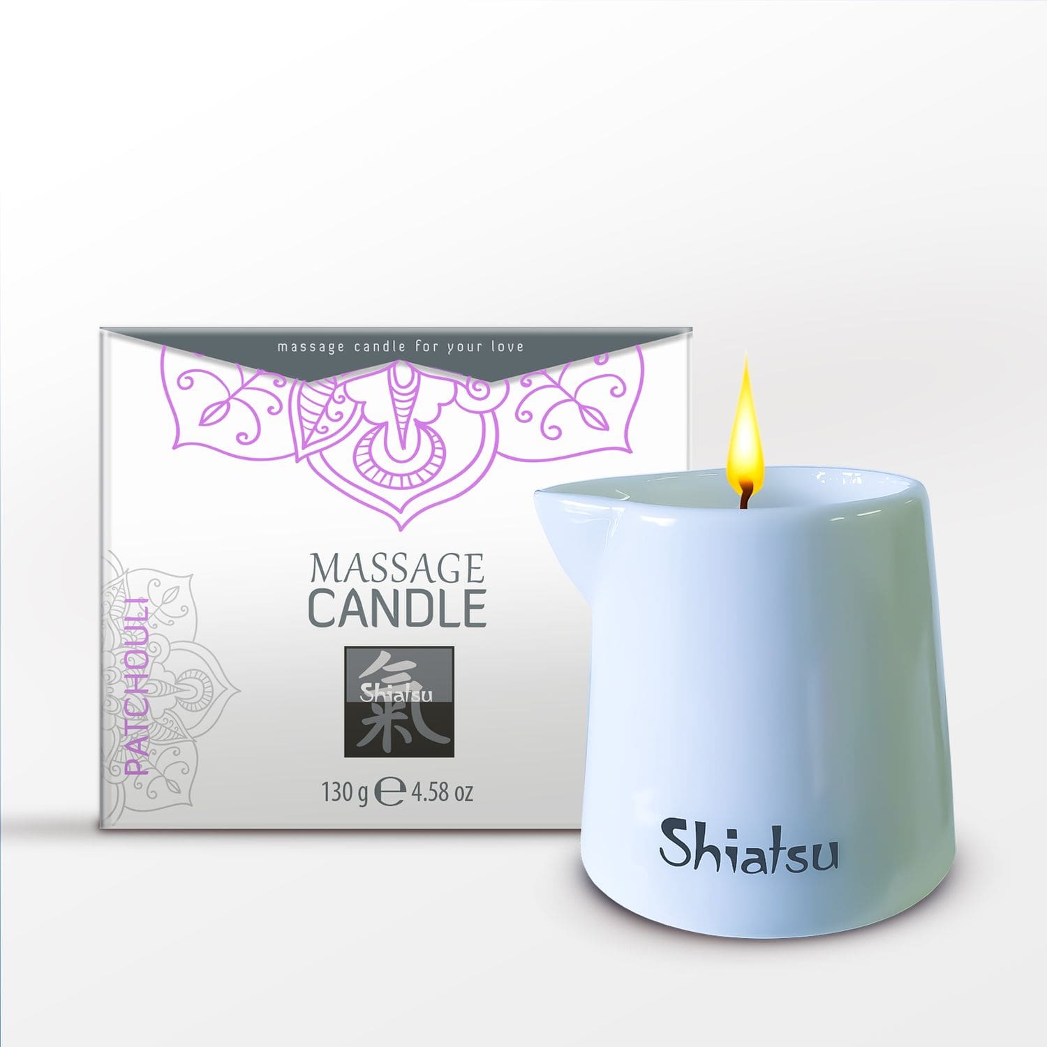 Świeca do masażu Massage Candle Patchouli 130g Shiatsu 5 Świeca do masażu Massage Candle Patchouli 130g Shiatsu