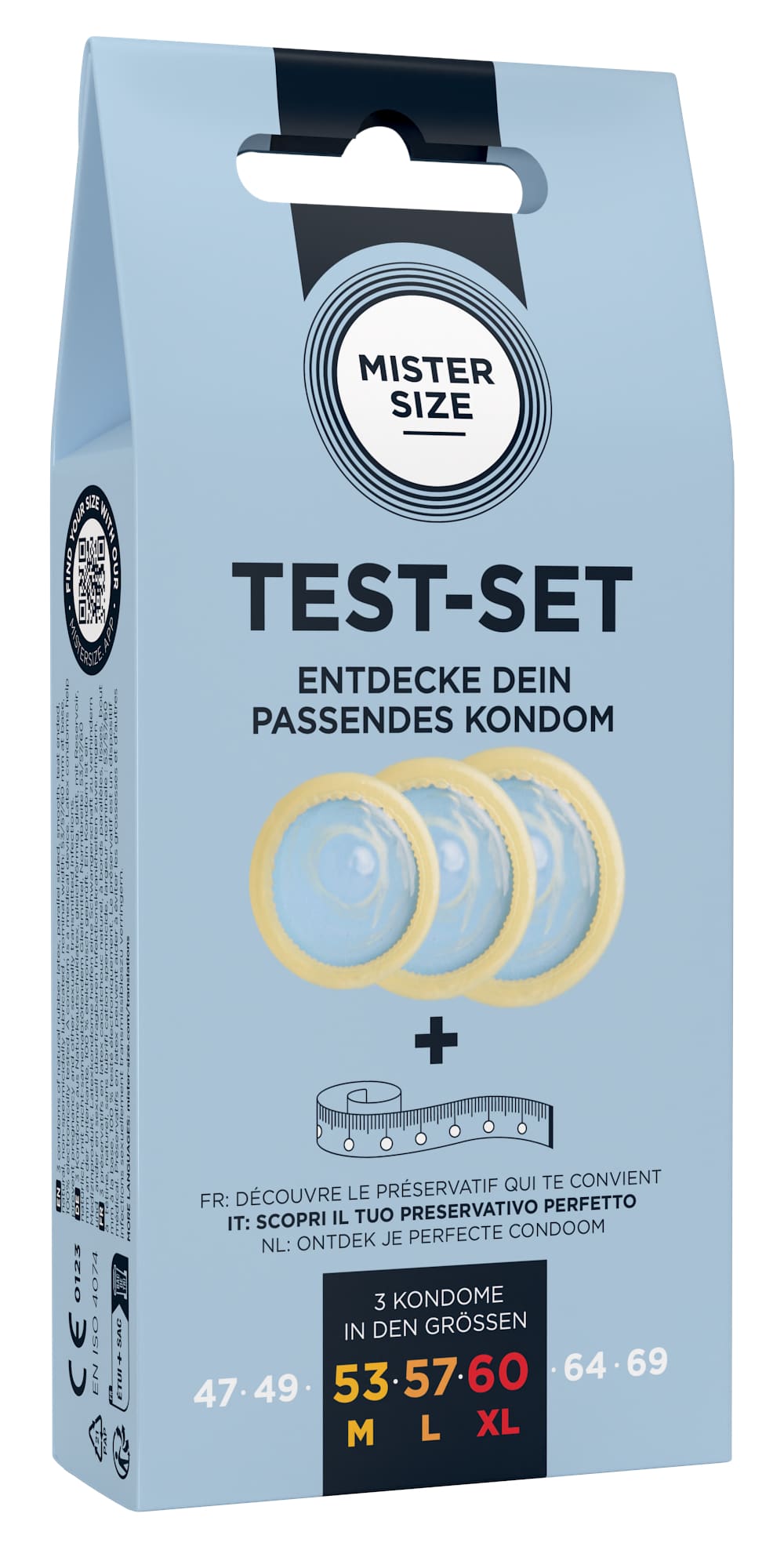 Zestaw prezerwatyw Test-Set 53-57-60 3 Condoms Mister.Size 7 Zestaw prezerwatyw Test-Set 53-57-60 3 Condoms Mister.Size - obrazek 5