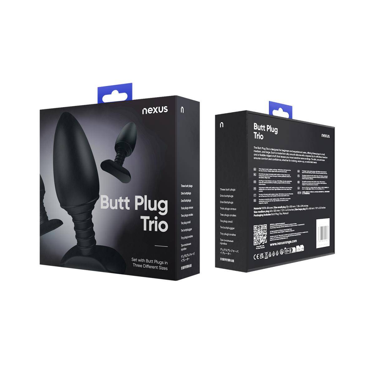 Zestaw 3 Korków Analnych Butt Plug Trio 3 Solid Silicone Butt Plugs S M L Nexus 6 Zestaw 3 Korków Analnych Butt Plug Trio 3 Solid Silicone Butt Plugs S M L Nexus - obrazek 4