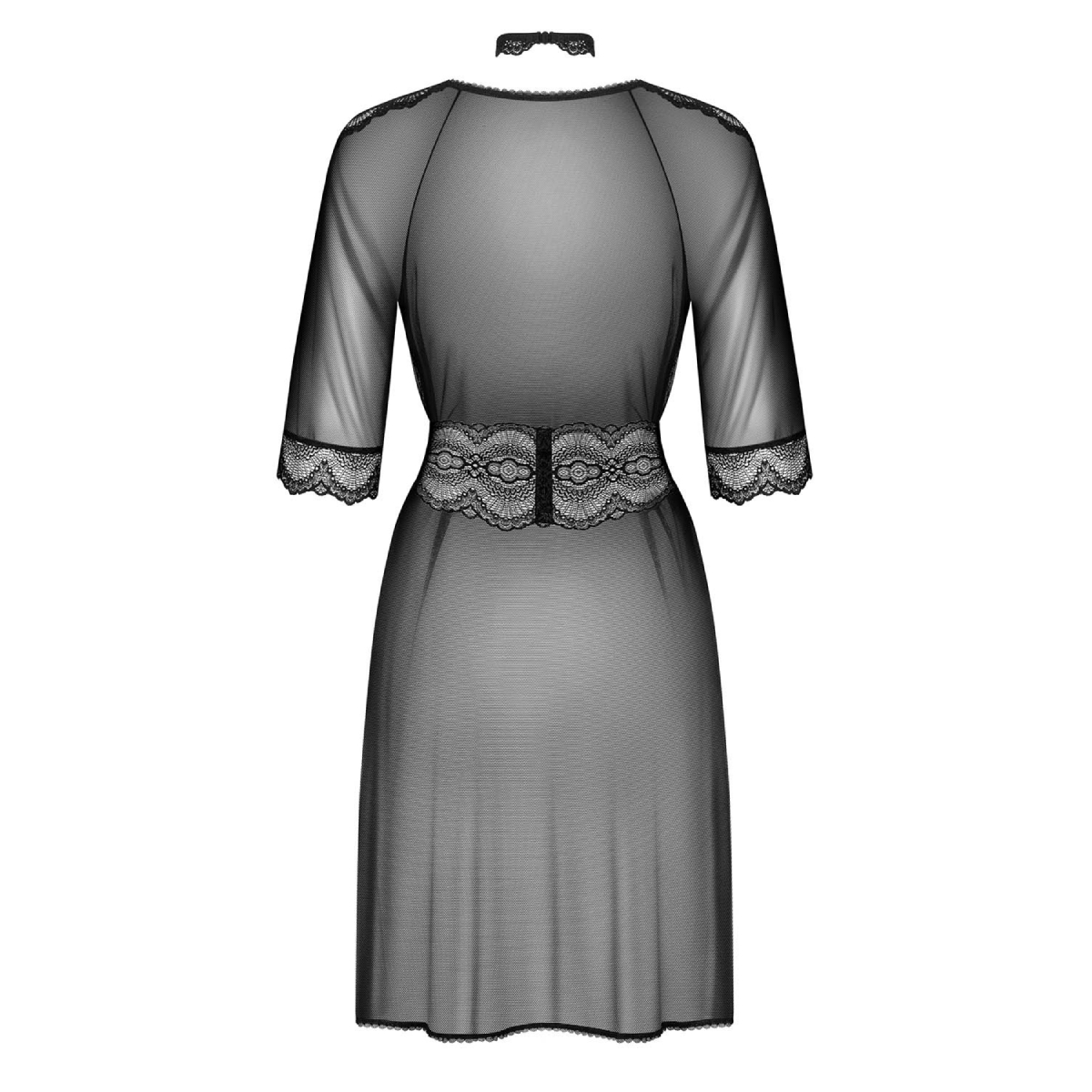 Satynowy Peniuar Obsessive Lucita S/M – Czarny 4 Peniuar Lucita S/M Obsessive
