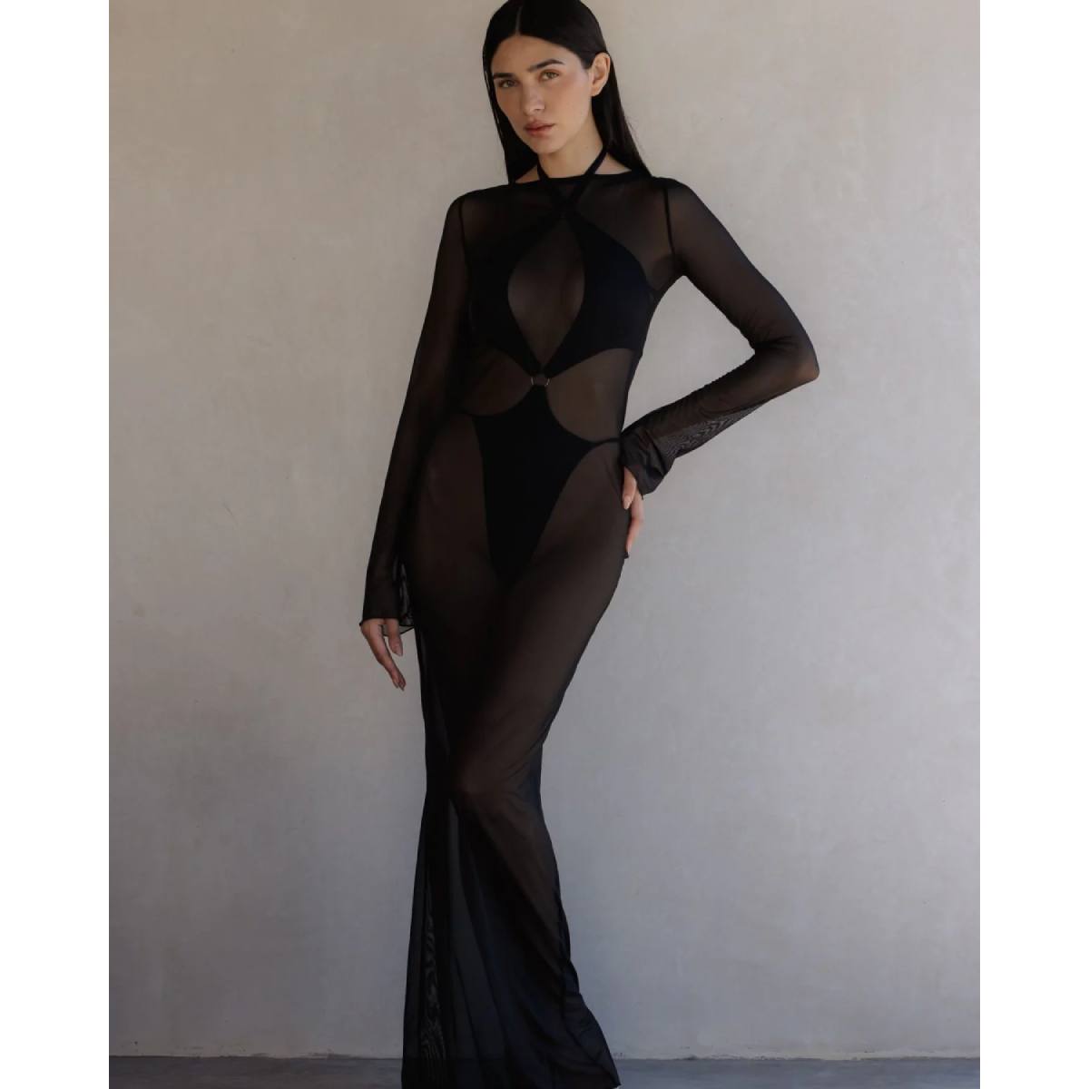 Elegancka sukienka maxi Promees Floria Long M/L Lejąca tkanina 7 Sukienka maxi Floria Long M/L Promees