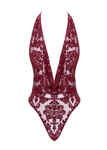 Body F386 Kink Royal cascade bodysuit M Noir Handmade