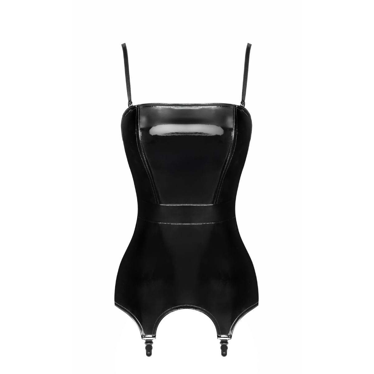 Gorset F381 Dominae Venom PVC corset-belt L Noir Handmade
