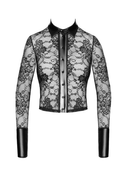 Koszula F377 Noirelle Lace Button-up Shirt M Noir Handmade
