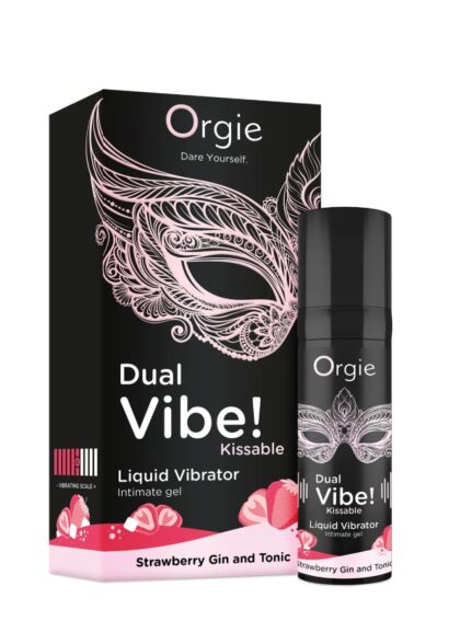 Wibrator w płynie Dual Vibe! Strawberry Gin&Tonic Liquid Vibrator Orgie