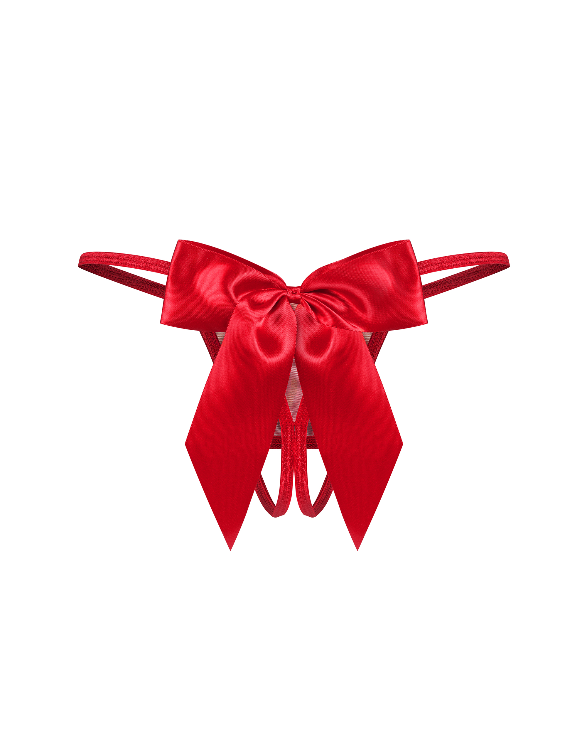 Czerwone stringi z otwartym krokiem Obsessive Gifty L/XL 4 Stringi otwarte Gifty Red L/XL Obsessive
