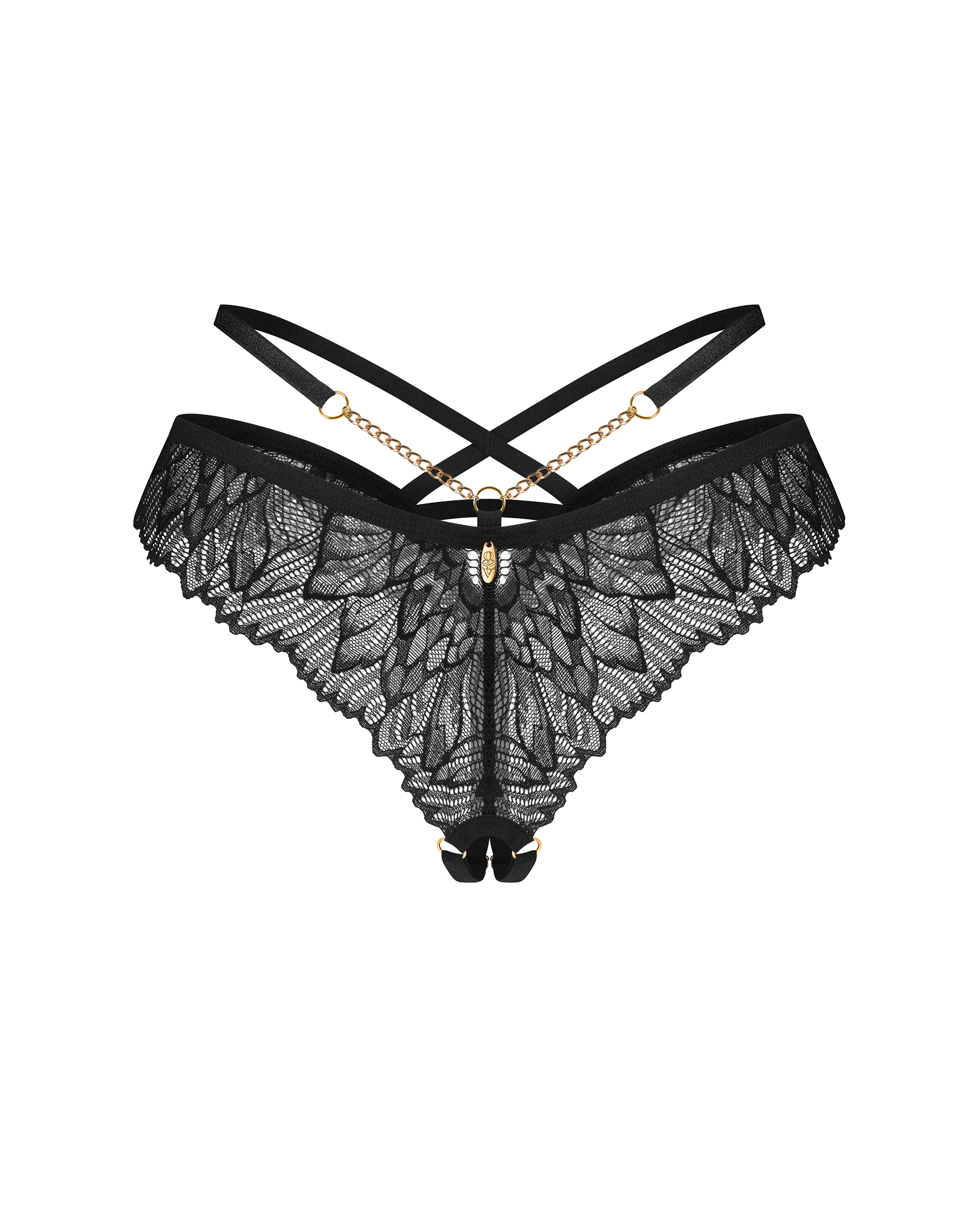 Koronkowe stringi otwarte Obsessive Matildea Black L/XL 4 Stringi otwarte Matildea Black L/XL Obsessive