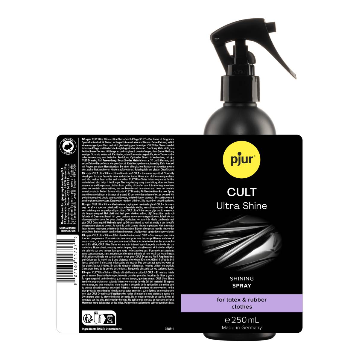 Nabłyszczacz do lateksu i gumy Cult Ultra Shine 250ml Pjur 4 Nabłyszczacz do lateksu i gumy Cult Ultra Shine 250ml Pjur