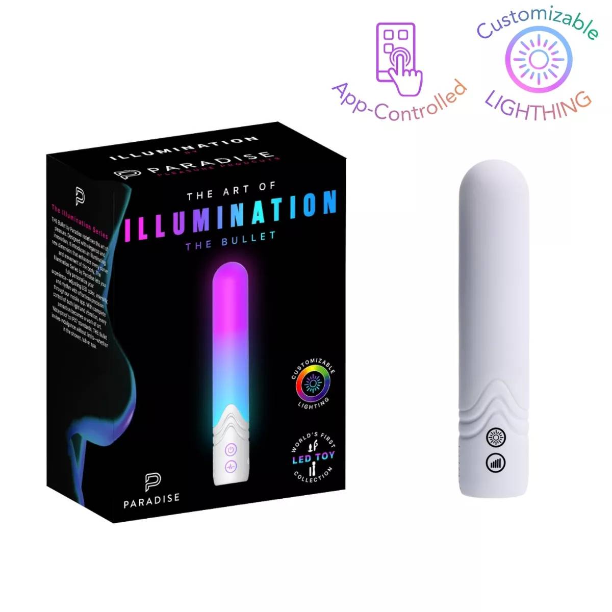 Wibrator z oświetleniem LED The Bullet White Paradise Illumination 2 Wibrator z oświetleniem LED The Bullet White Paradise Illumination