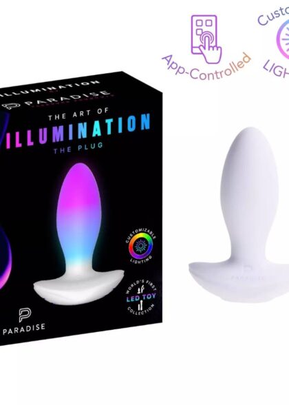 Wibrujący korek analny LED The Plug White Paradise Illumination
